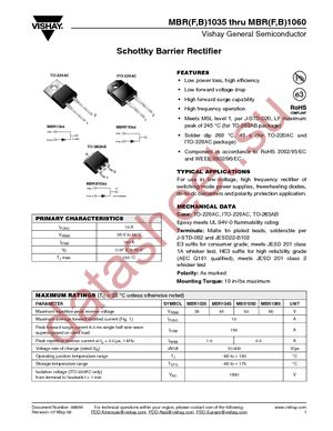 MBRB1035HE3/45 datasheet  
